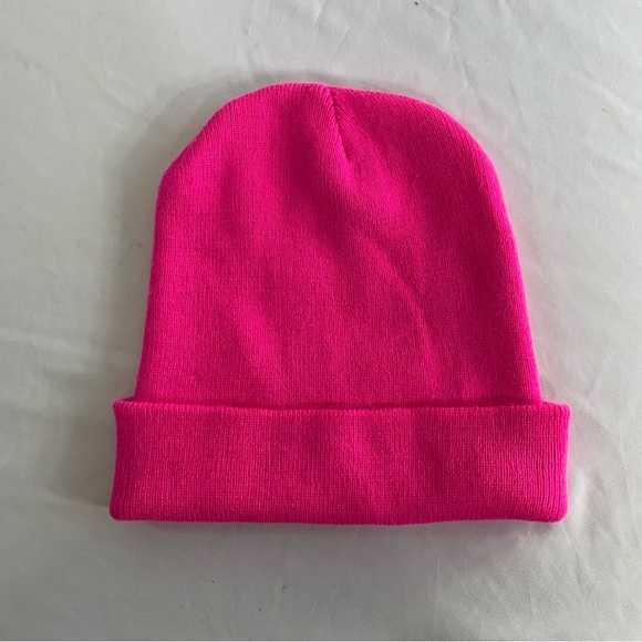 Hot Pink “MOB” Embroidered Cuffed Beanie - Picture 4 of 4